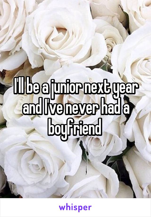 I'll be a junior next year and I've never had a boyfriend 