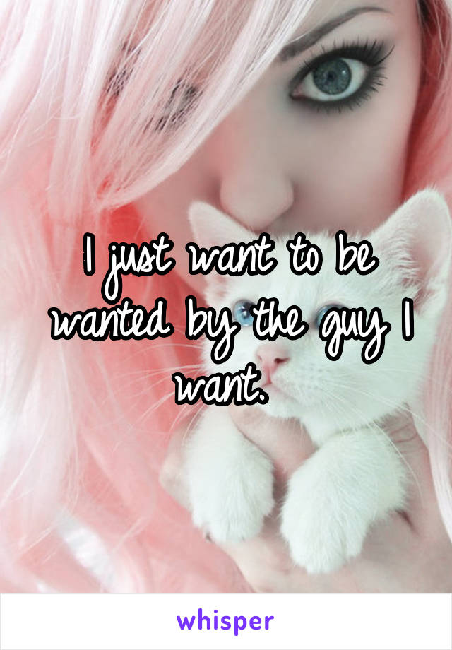 I just want to be wanted by the guy I want. 