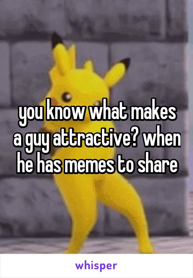 you know what makes a guy attractive? when he has memes to share