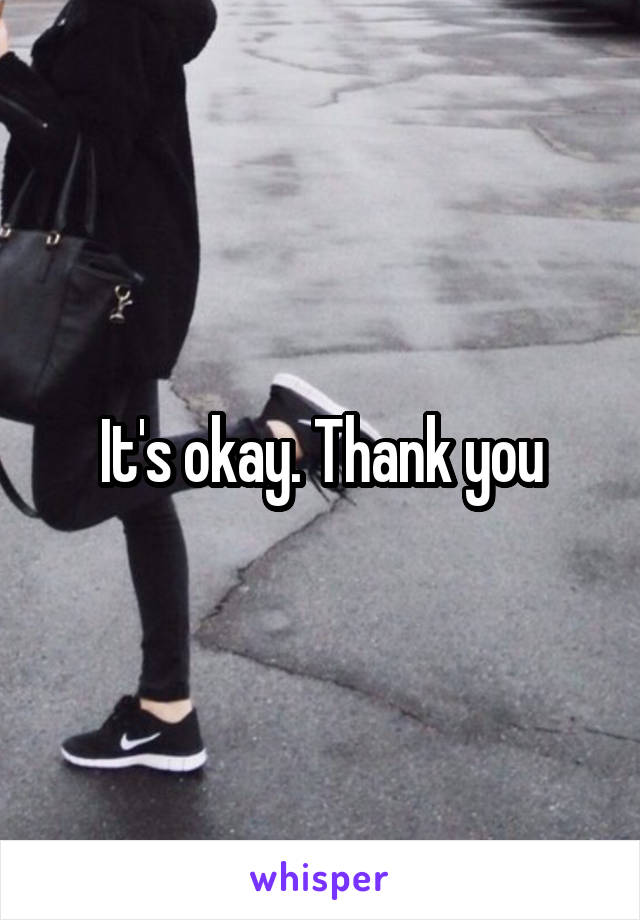 It's okay. Thank you