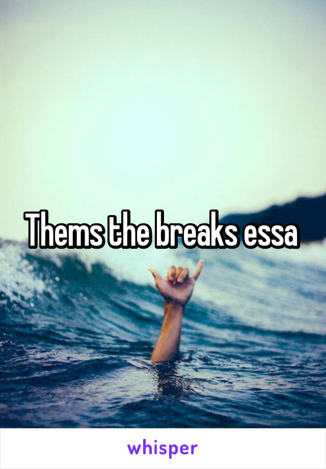 Thems the breaks essa 