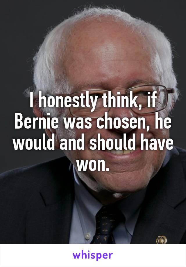 I honestly think, if Bernie was chosen, he would and should have won.