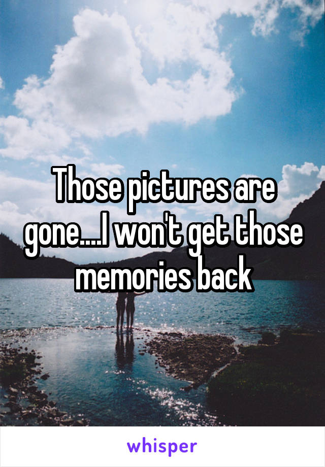 Those pictures are gone....I won't get those memories back