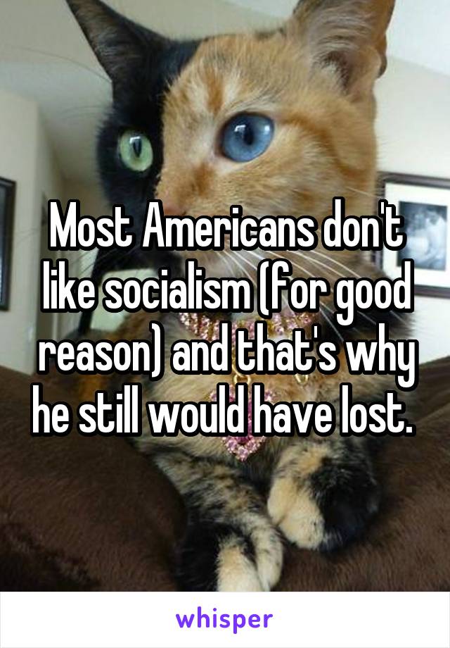 Most Americans don't like socialism (for good reason) and that's why he still would have lost. 