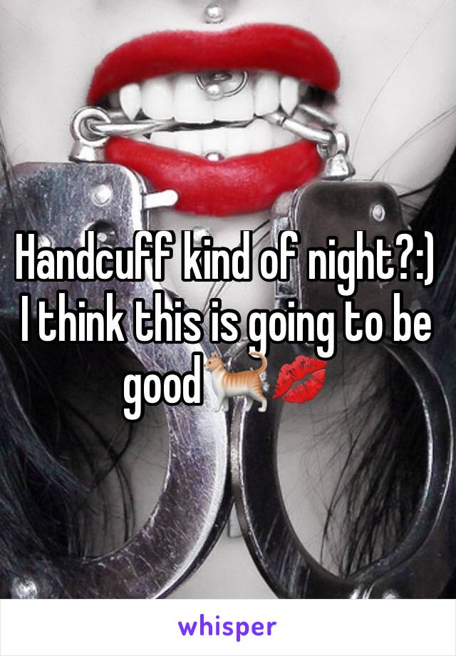 Handcuff kind of night?:) I think this is going to be good🐈💋