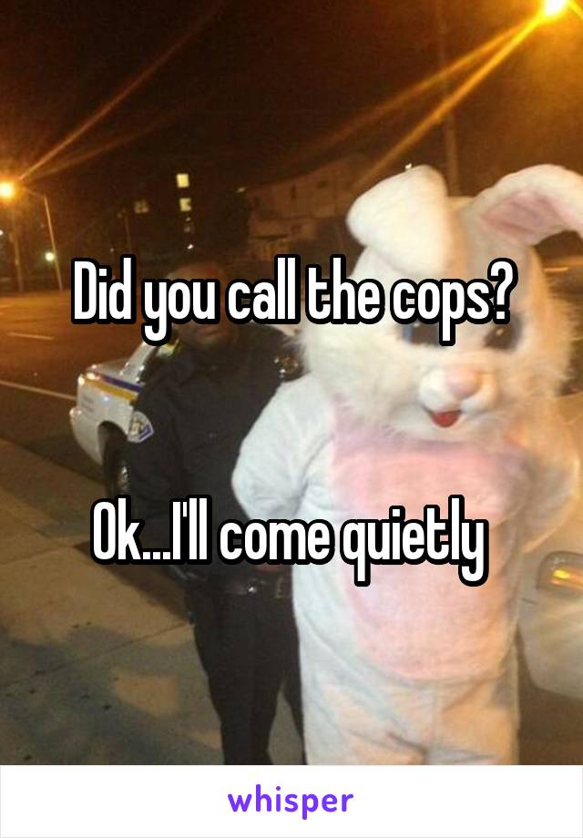 Did you call the cops?


Ok...I'll come quietly 