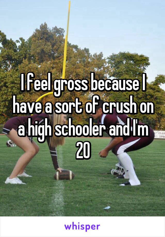 I feel gross because I have a sort of crush on a high schooler and I'm 20