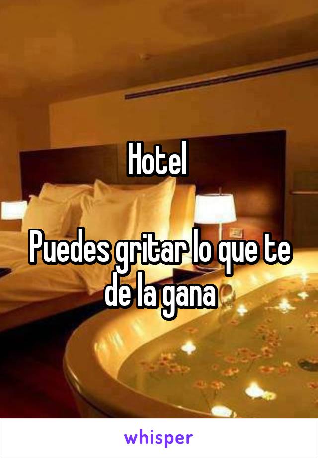 Hotel 

Puedes gritar lo que te de la gana