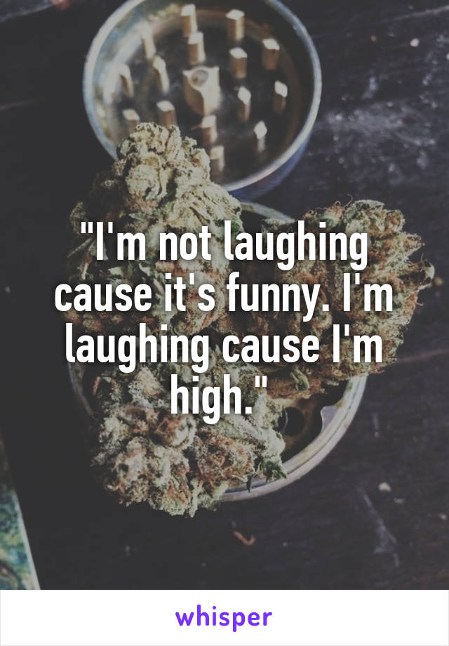 "I'm not laughing cause it's funny. I'm laughing cause I'm high." 