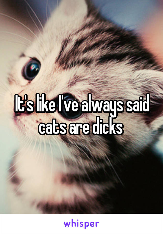 It's like I've always said cats are dicks 