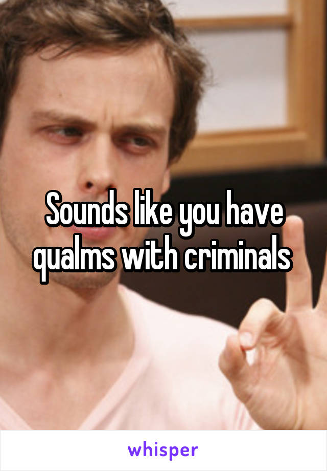 Sounds like you have qualms with criminals 