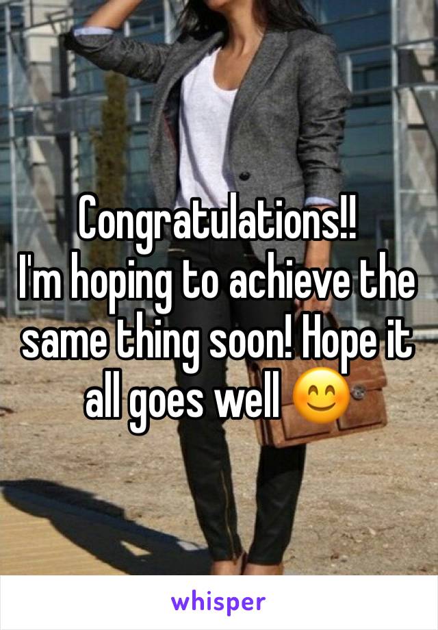 Congratulations!!
I'm hoping to achieve the same thing soon! Hope it all goes well 😊