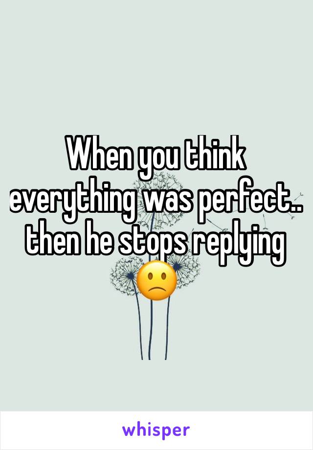 When you think everything was perfect.. then he stops replying 🙁