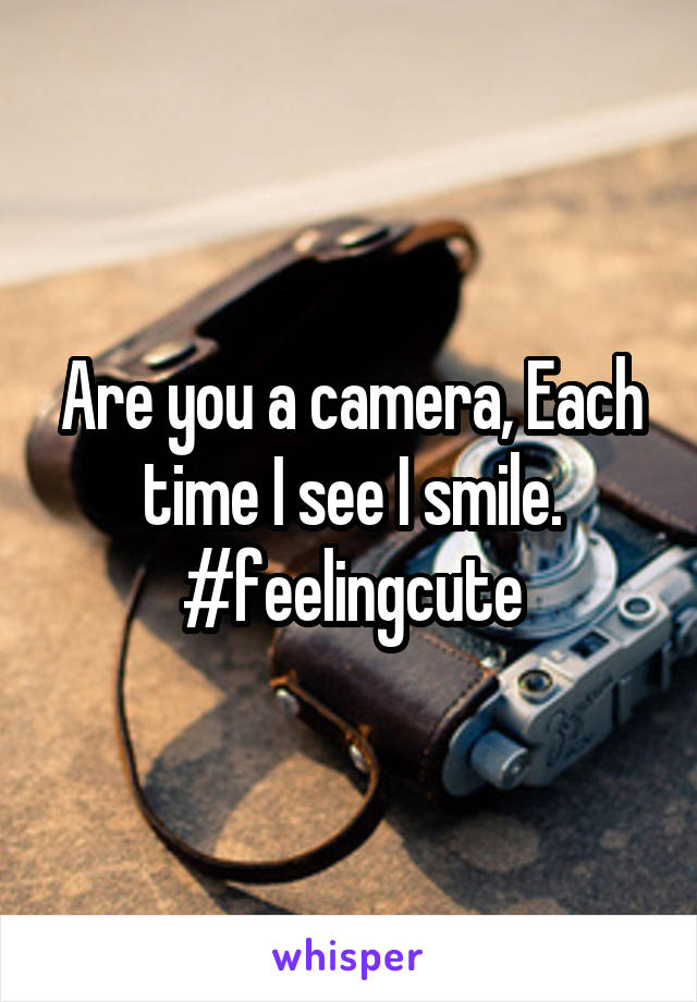 Are you a camera, Each time I see I smile.
#feelingcute