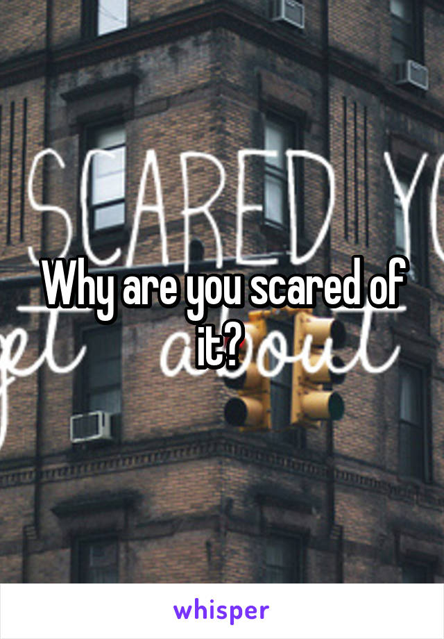 Why are you scared of it? 