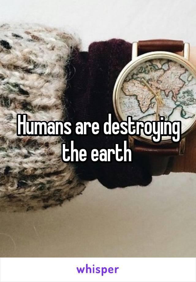 Humans are destroying the earth 