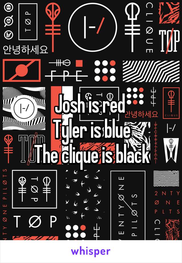 Josh is red 
Tyler is blue
The clique is black