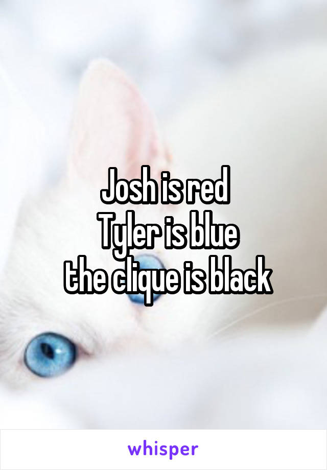 Josh is red
 Tyler is blue
 the clique is black