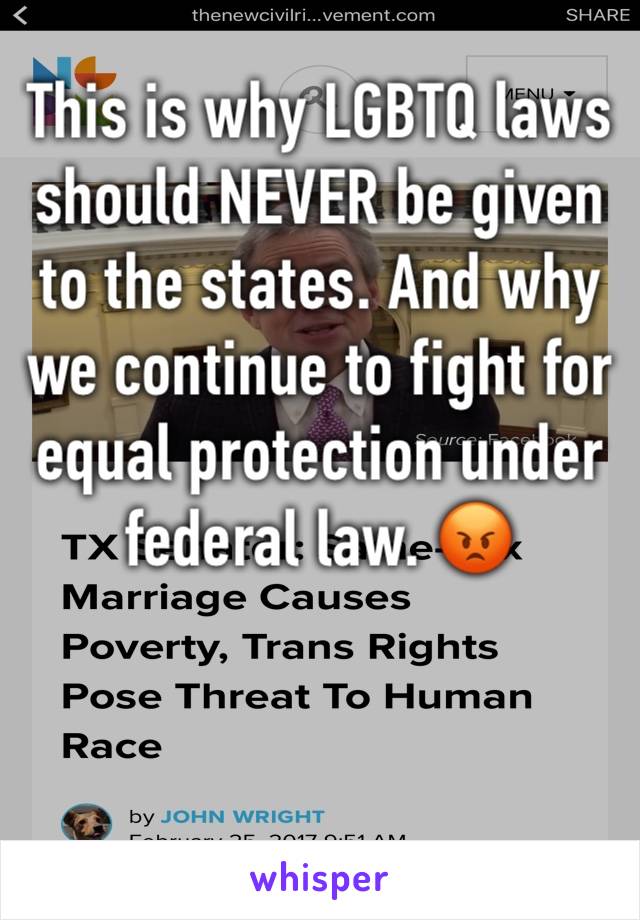 This is why LGBTQ laws should NEVER be given to the states. And why we continue to fight for equal protection under federal law. 😡