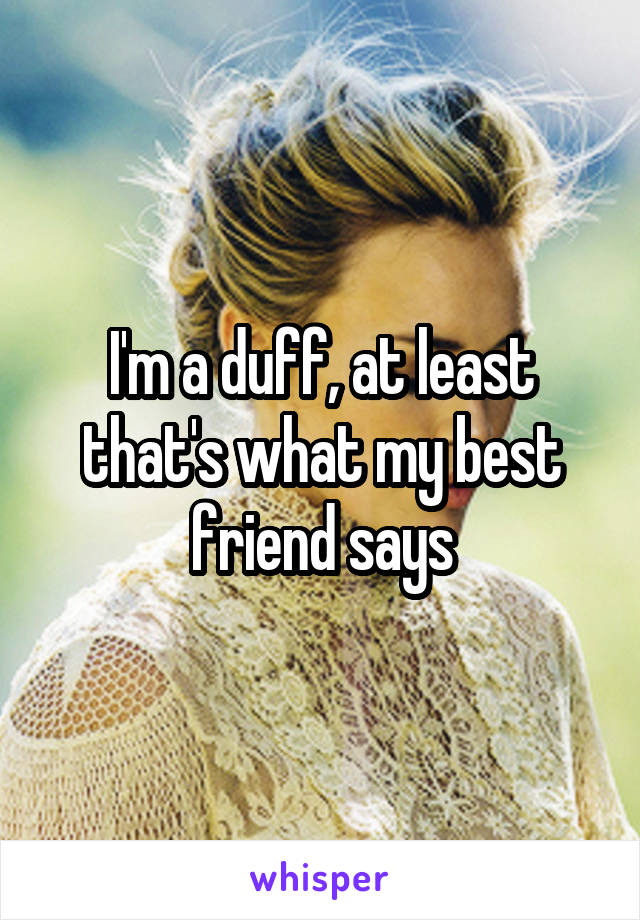 I'm a duff, at least that's what my best friend says