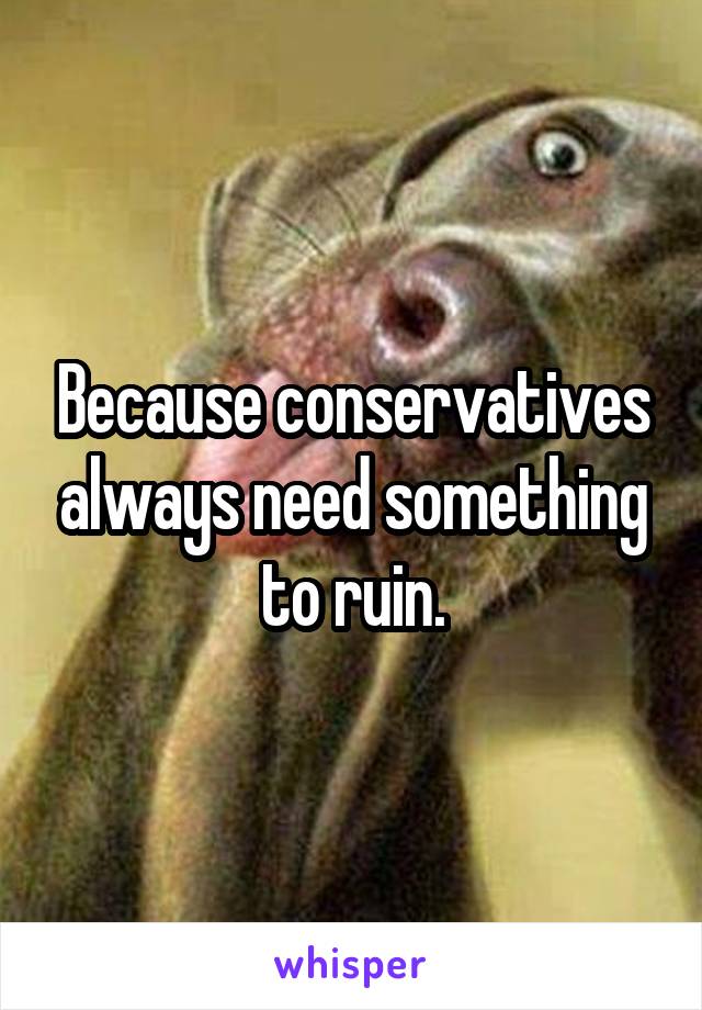Because conservatives always need something to ruin.