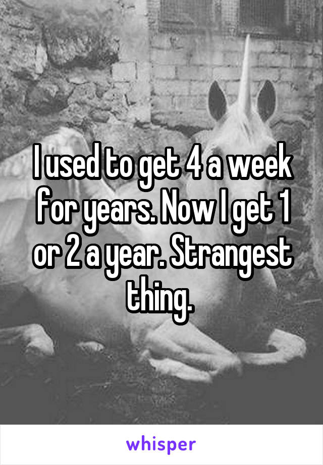 I used to get 4 a week for years. Now I get 1 or 2 a year. Strangest thing. 