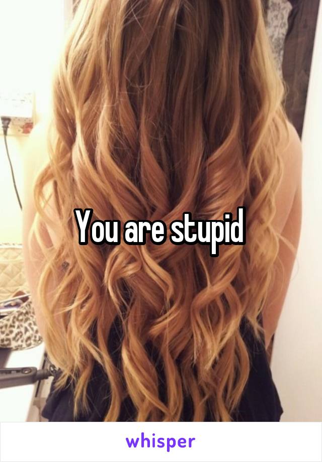 You are stupid 