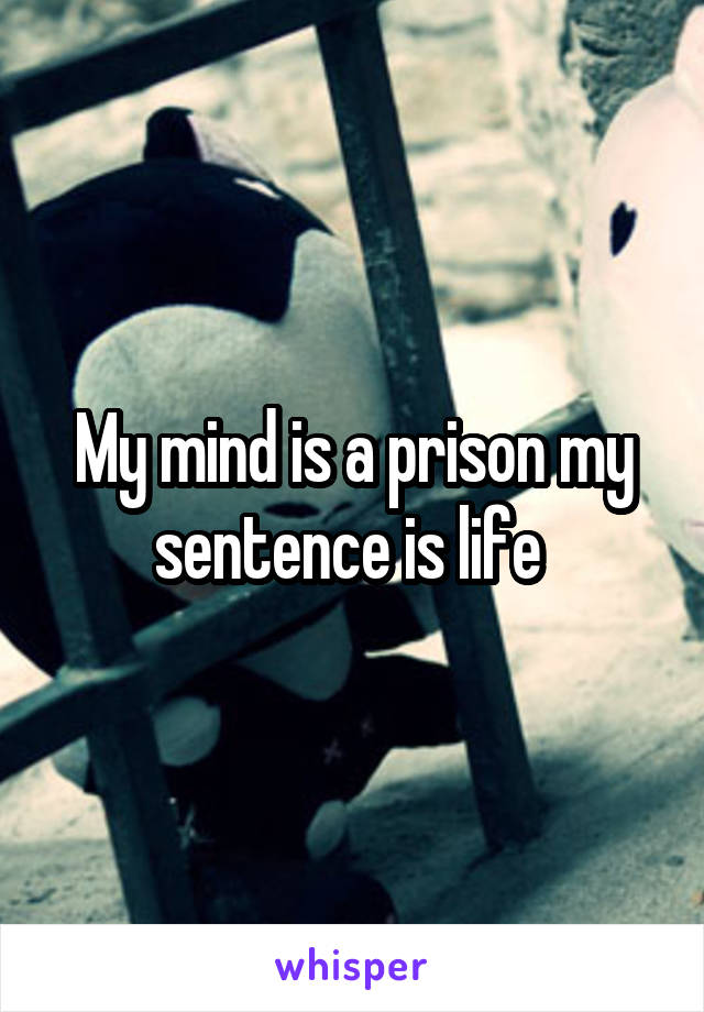 My mind is a prison my sentence is life 