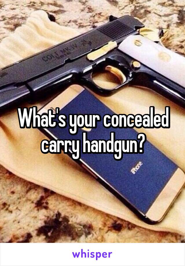 What's your concealed carry handgun?