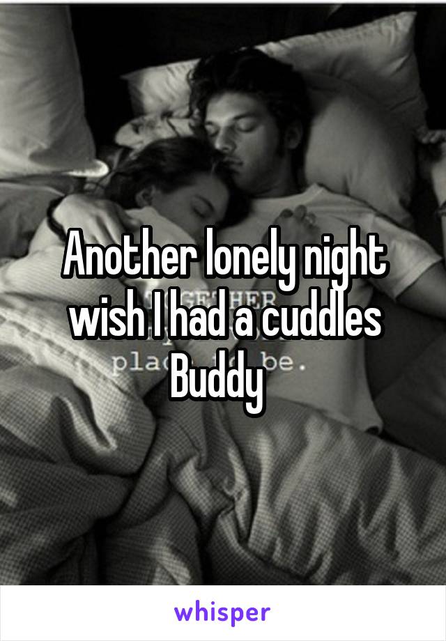 Another lonely night wish I had a cuddles Buddy  