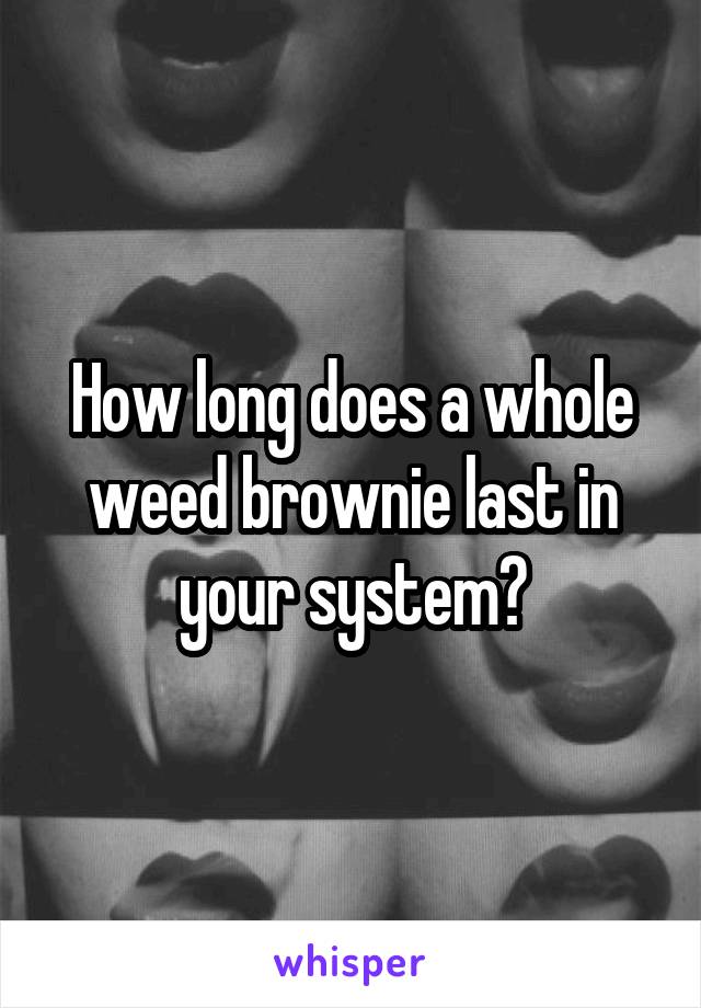How long does a whole weed brownie last in your system?