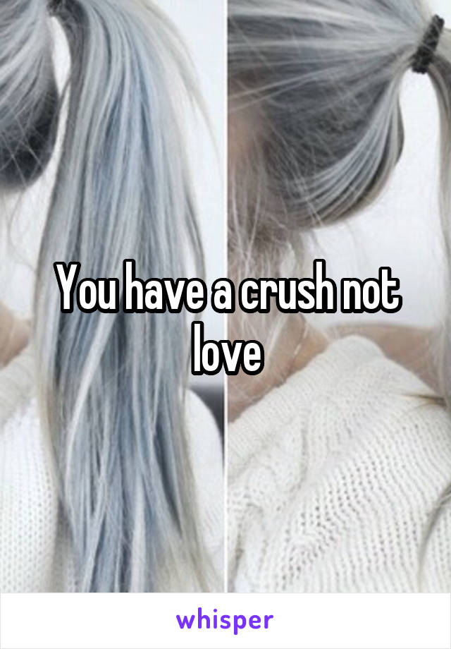 You have a crush not love