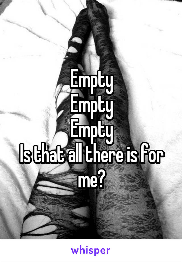 Empty
Empty
Empty
Is that all there is for me?