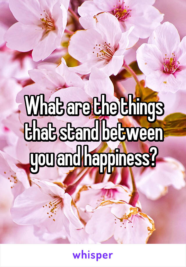 What are the things that stand between you and happiness?