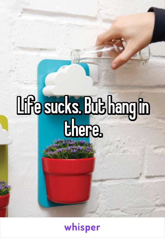 Life sucks. But hang in there.