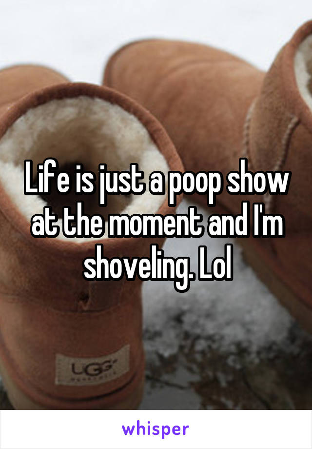 Life is just a poop show at the moment and I'm shoveling. Lol