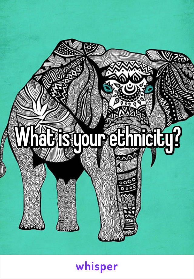 What is your ethnicity?