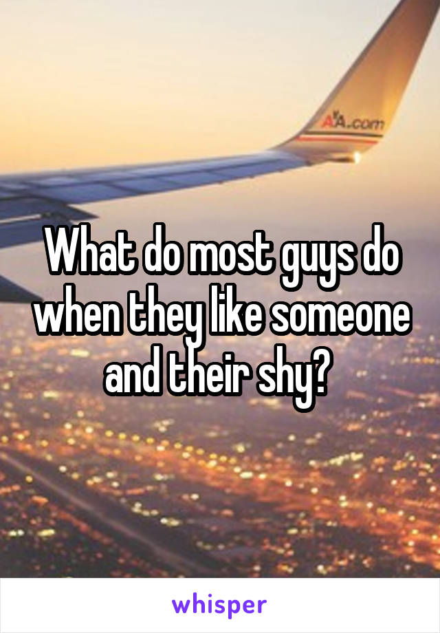 What do most guys do when they like someone and their shy? 