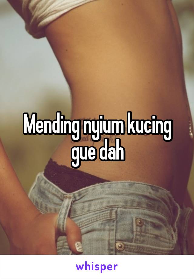 Mending nyium kucing gue dah