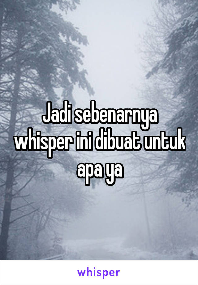 Jadi sebenarnya whisper ini dibuat untuk apa ya