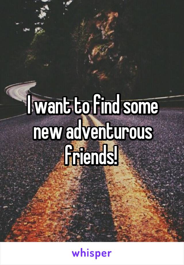 I want to find some new adventurous friends! 