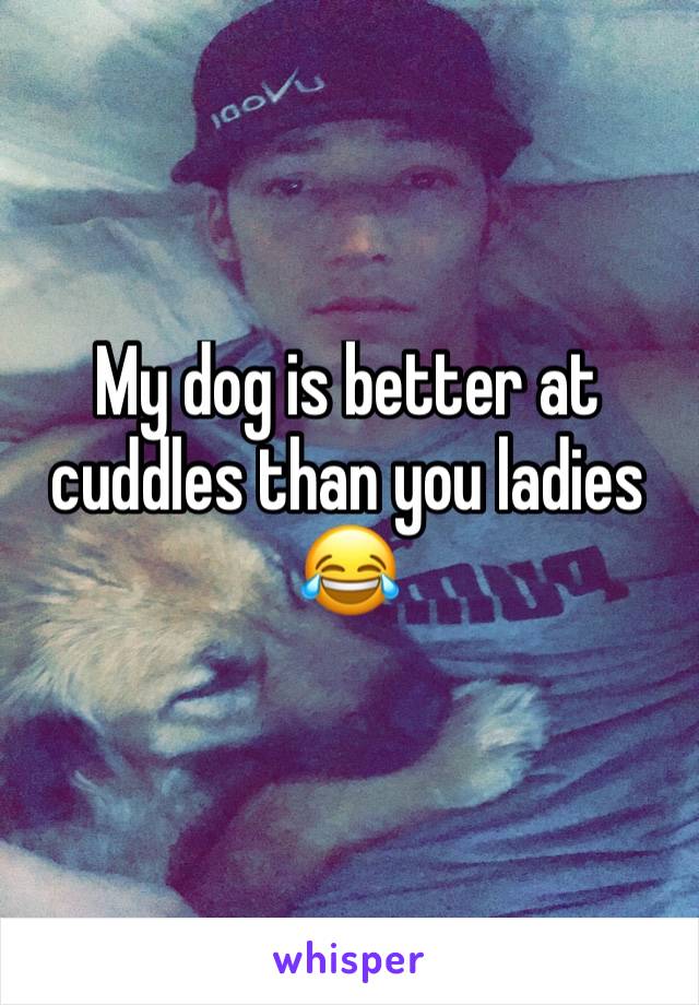 My dog is better at cuddles than you ladies 😂