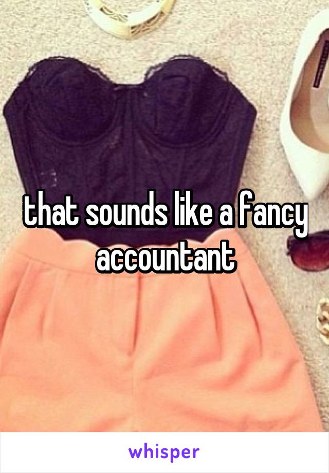 that sounds like a fancy accountant