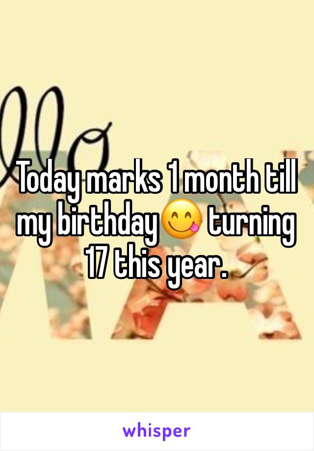 Today marks 1 month till my birthday😋 turning 17 this year.