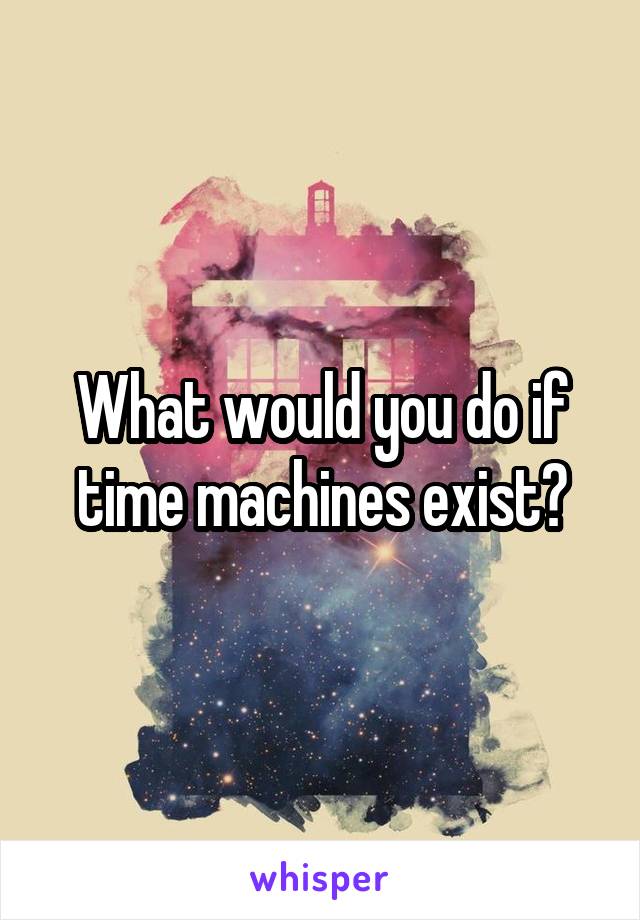 What would you do if time machines exist?