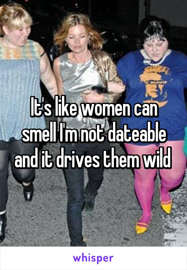 It's like women can smell I'm not dateable and it drives them wild 