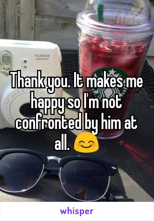 Thank you. It makes me happy so I'm not confronted by him at all. 😊