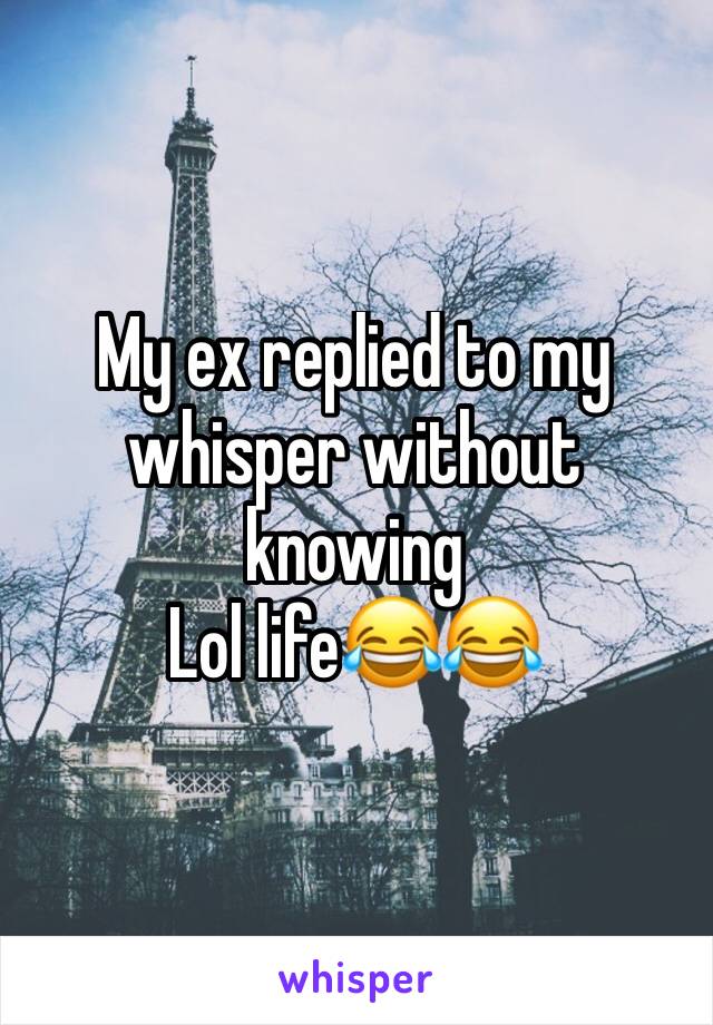 My ex replied to my whisper without knowing
Lol life😂😂