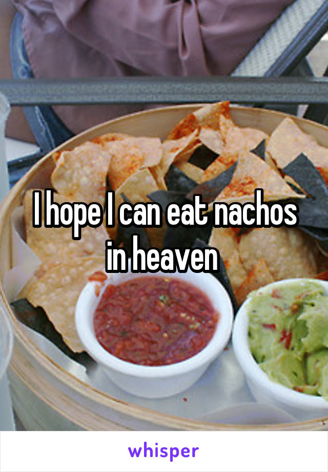 I hope I can eat nachos in heaven 