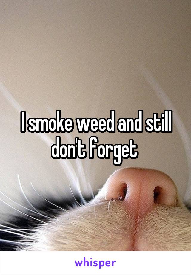 I smoke weed and still don't forget 